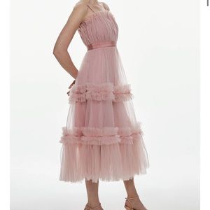 Karen Millen blush tulle midi dress